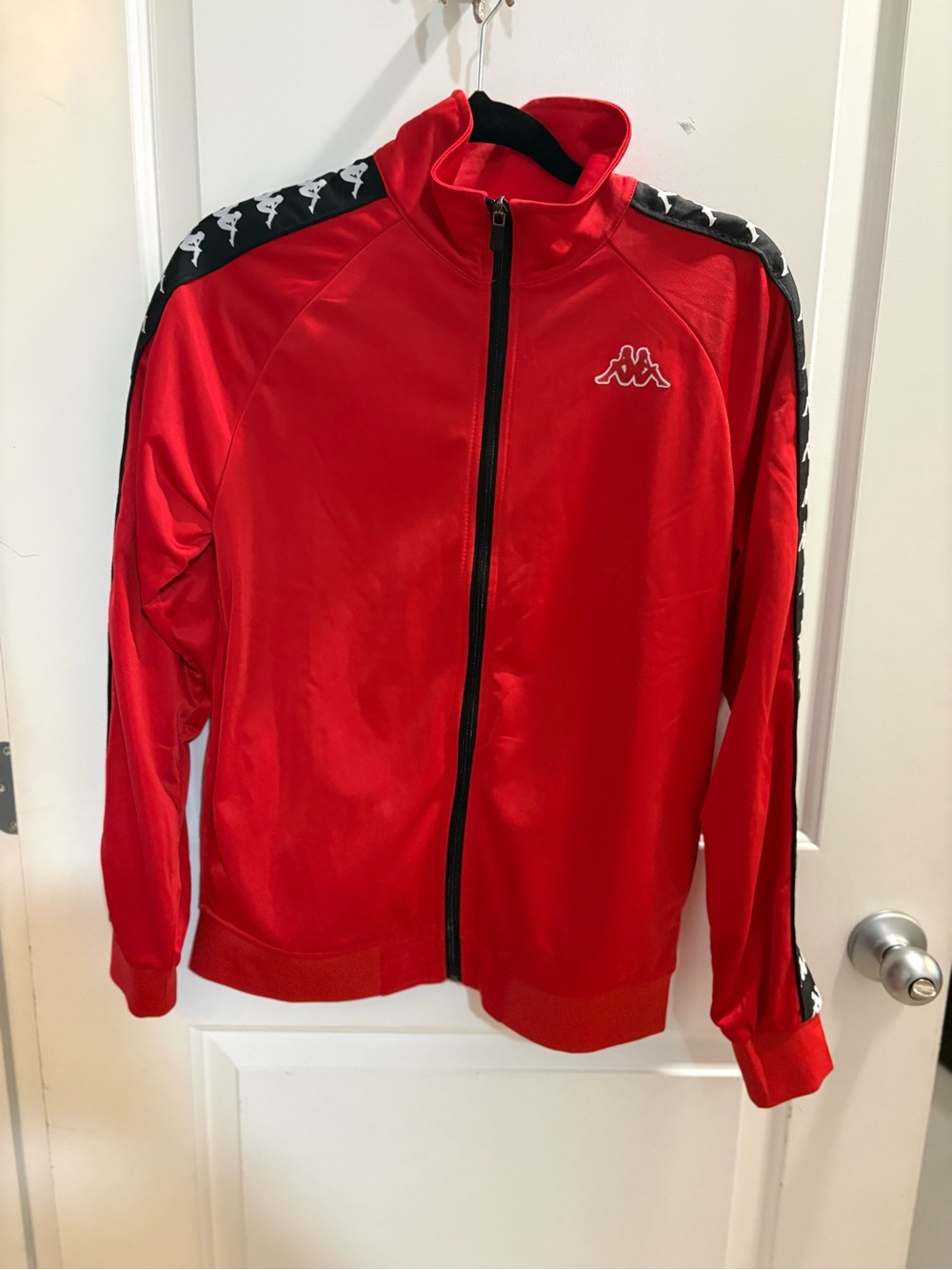 Kappa Track Jacket | Red Logo Tape Zip-Up | Size Medium